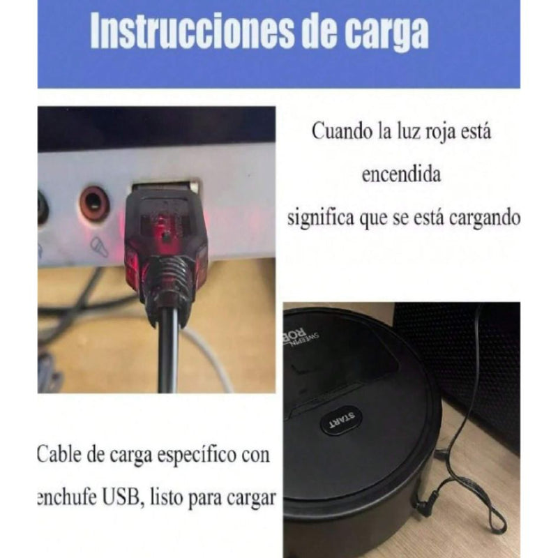 Robot Aspiradora Inteligente 3 en 1  Limpieza Hogar